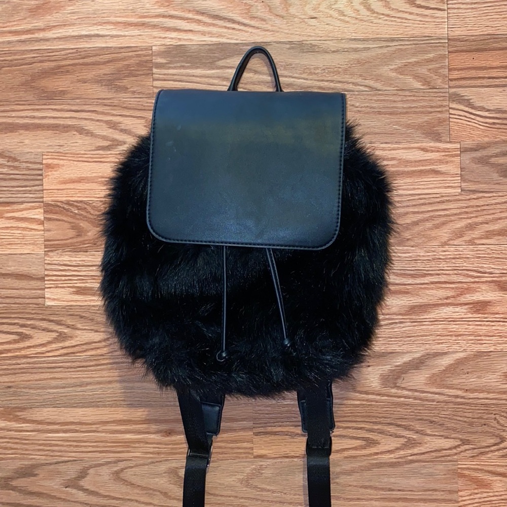 Sugar Shack Boutique - Faux fur/ leather backpack